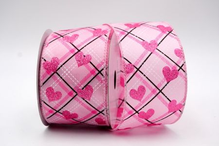 Плед в стиле клетка для Дня святого Валентина, розовая лента_KF7531GC-5-5