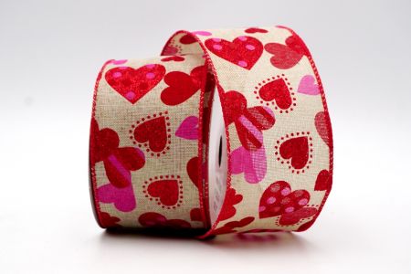 Khaki Cute Round Hearts Love Ribbon_KF7541GC-13-7