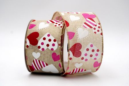 Natural Red/White Hearts Cute Style Ribbon_KF7542GC-13-183
