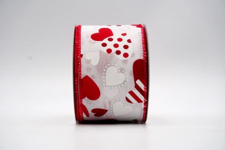 White Satin Red Cute Hearts Ribbon_KF7543C-1-7