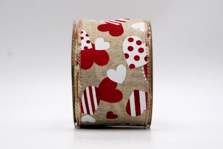 Khaki ronde hartjes schattig Valentijn lint_KF7543GC-13-183