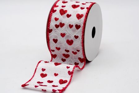 Красная/белая лента с маленькими сердцами для Дня Святого Валентина_KF7548GC-1-7