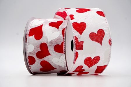 Белая/красная лента с сердцами для Дня Святого Валентина_KF7550GC-1-1