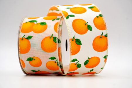 Ruban orange mandarine printemps satiné ivoire_KF7560GC-2-2