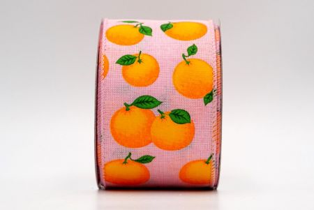 Világos rózsaszín szatén tavaszi narancssárga mandarin szalag_KF7560GC-5-5