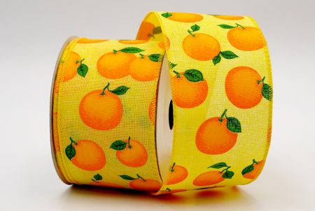 Ruban orange mandarine printemps en tissu jaune_KF7560GC-6-6
