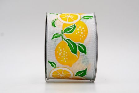 Белая атласная свежая нарезанная сочная лимонная лента_KF7569GC-1-1