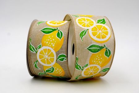 Faux Burlap Fresh Sliced Juicy Lemon Ribbon_KF7569GC-13-183