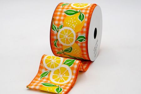 Ruban de citron frais tranché en plaid orange_KF7570GC-41-41