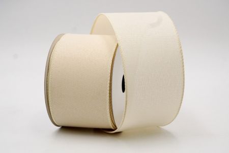 Beige Plain Colors Wired  Ribbon_KF7573GC-2A-2