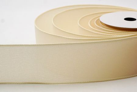 Beige Plain Colors Wired  Ribbon_KF7573GC-2A-2