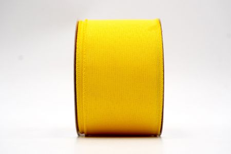 Жовта гладка стрічка з дротом_KF7573GC-6-6
