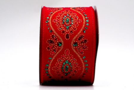 Красная винтажная блестящая лента_KF7593GC-7-7