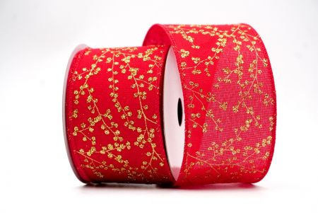 Light Red and Gold Blooming Cherry Blossom Tree-like Ribbon_KF7609GC-7-7