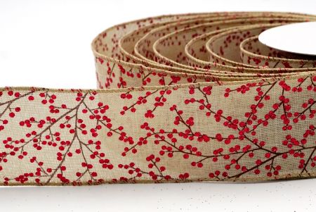 Light Brown and Red Blooming Cherry Blossom Tree-like Ribbon_KF7610GC-13-183