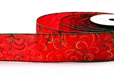 Red and Red, Green,Gold Beautiful Fireworks Splash Ribbon_KF7621GH-7