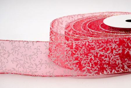 Red Sheer Yew Leaves Design Ribbon_KF7627GN-7