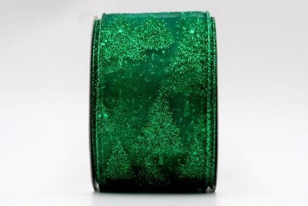 Зеленые прозрачные снежные блестящие сосны_KF7632GH-3
