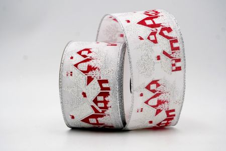White and Silver WiredChristmas Snow House Ribbon_KF7641G-1