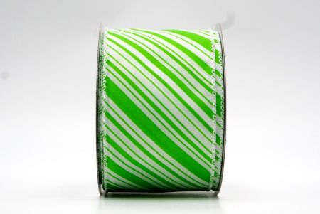 Apple Green Diagonal Stripe Ribbon_KF7653GC-15-1