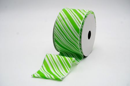 Apple Green Diagonal Stripe Ribbon_KF7653GC-15-1