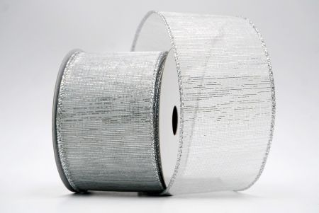 Срібна металева прозора стрічка_KF7656G-1