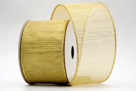 Gold Metallic Sheer Ribbon_KF7656G-2