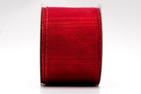 Темно-красная металлическая прозрачная лента_KF7656GR-7