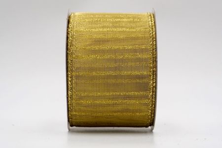 Золотая полосатая металлическая прозрачная лента_KF7657G-13