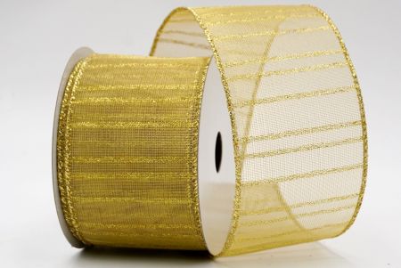 Gold Stripe Metallic Sheer Ribbon_KF7657G-13