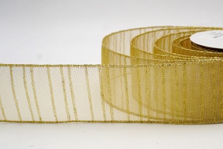Ruban métallique transparent à rayures dorées_KF7657G-13