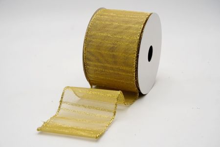 Gold Stripe Metallic Sheer Ribbon_KF7657G-13