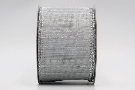 Ruban métallique transparent à rayures argentées_KF7657G-1
