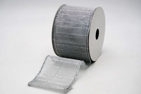 Silver Stripe Metallic Sheer Ribbon_KF7657G-1