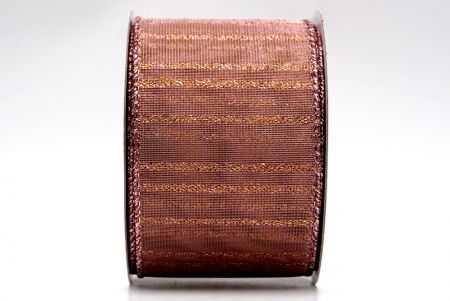 Дымчато-розовая полосатая металлическая прозрачная лента_KF7657GN-5
