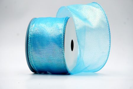 Sky BlueReflective Plain Colors Sheer Wired Ribbon_KF7658GN-12