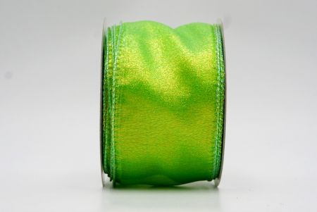 Cinta alámbrica de colores lisos y transparentes con reflejos verdes manzana_KF7658GN-15
