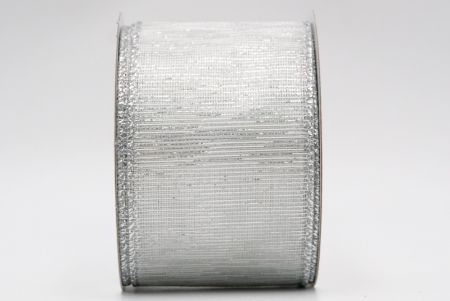 Ruban transparent métallique argenté_KF7659G-1