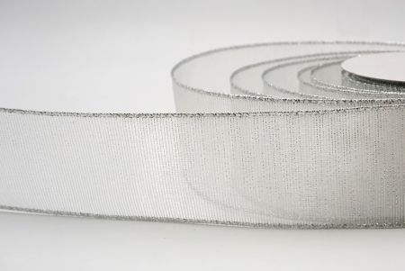 Ruban transparent métallique argenté_KF7659G-1