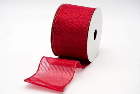 Dark Red Metallic Sheer Ribbon_KF7659GR-7