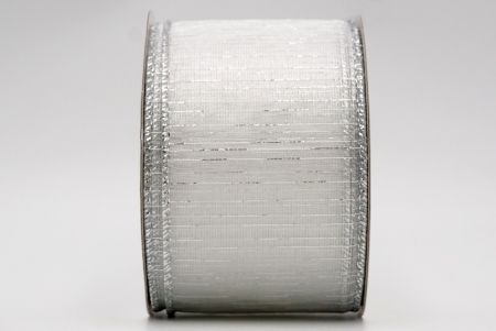Silber gestreiftes metallisches durchsichtiges Band_KF7660G-1