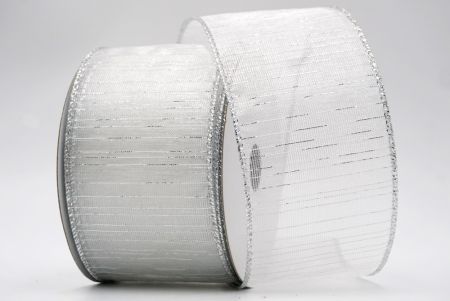 Silver Stripe Metallic Sheer Ribbon_KF7660G-1