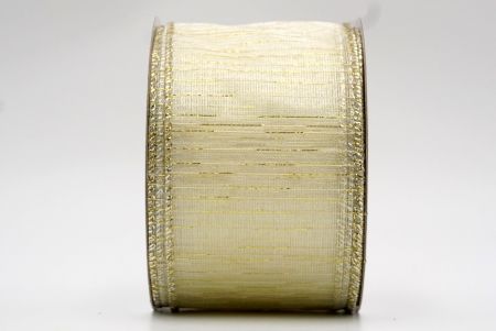 Gold Stripe Metallic Sheer Ribbon_KF7660GV-2