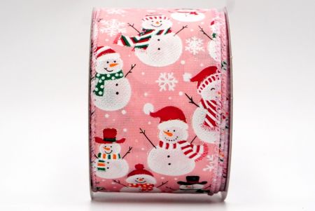 Pink - Mr. and Mrs. Snowman Wired Ribbon_KF7661GC-5-5