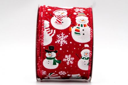 Red - Mr. and Mrs. Snowman Wired Ribbon_KF7661GC-7-7