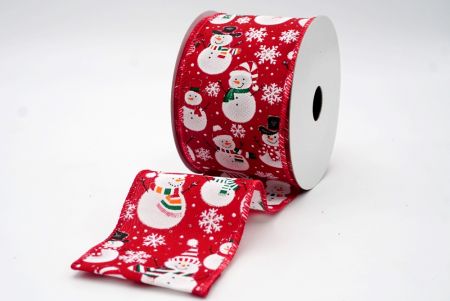 Red - Mr. and Mrs. Snowman Wired Ribbon_KF7661GC-7-7