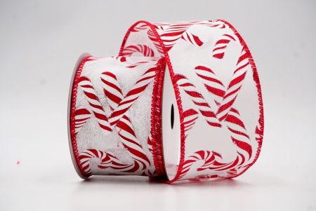Cinta de diseño de bastones de caramelo navideños blancos con nieve y rojos_KF7664GC-1-7