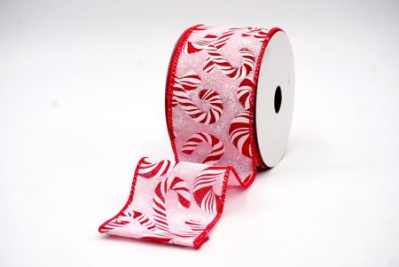 Pink and RedChristmas Candy Canes Design Ribbon_KF7665GC-5-7