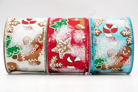 Gingerbread, Candy Cane and Pine Tree Wired Ribbon_KF7674.KF7675.KF7676