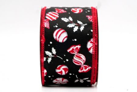 Black - Candy Design Wired Ribbon_KF7685GC-53-7